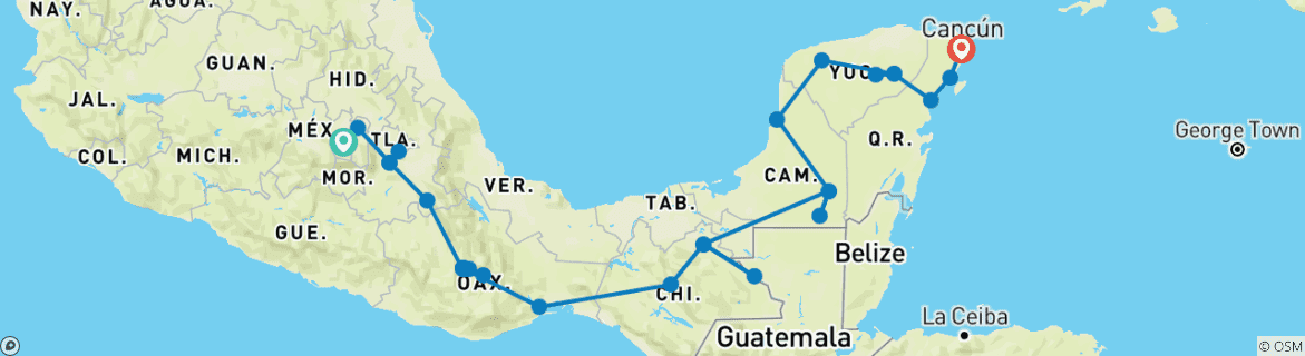 Imagen de un mapa que muestra la ruta del circuito