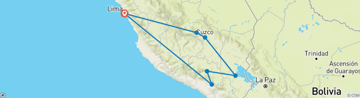 Imagen de un mapa que muestra la ruta del circuito