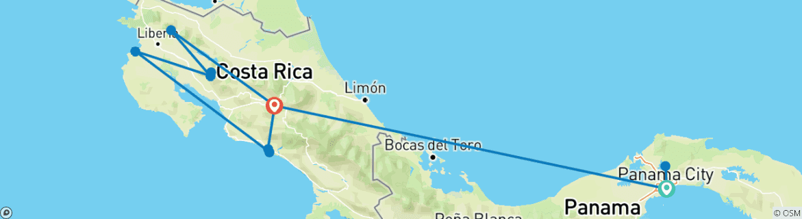 Carte du circuit Entre les océans