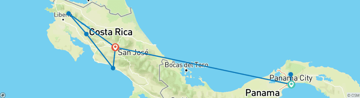 Carte du circuit Entre les océans
