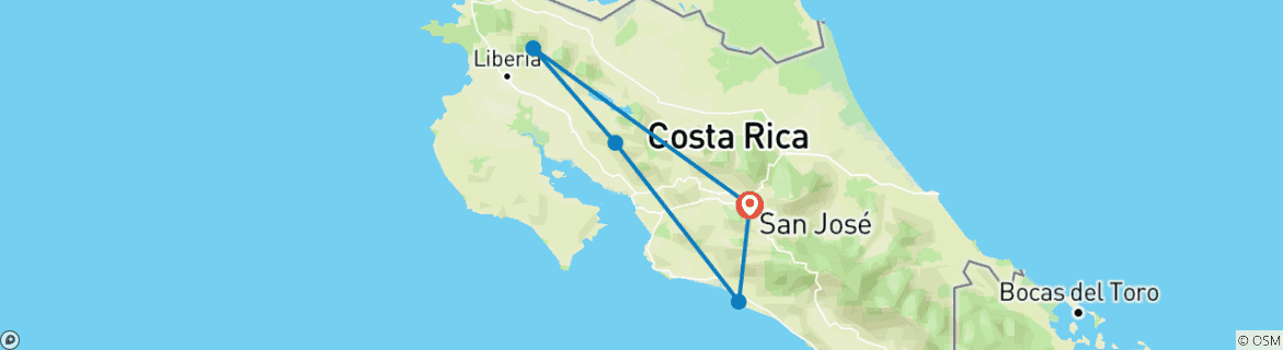 Image d'une carte montrant l'itinéraire du circuit