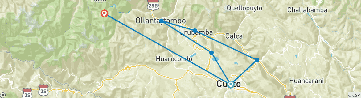 Karte mit der Reiseroute