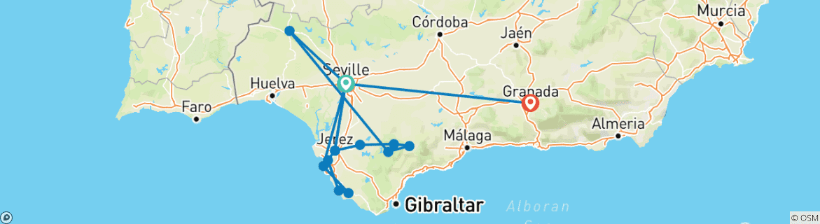 Image d'une carte montrant l'itinéraire du circuit