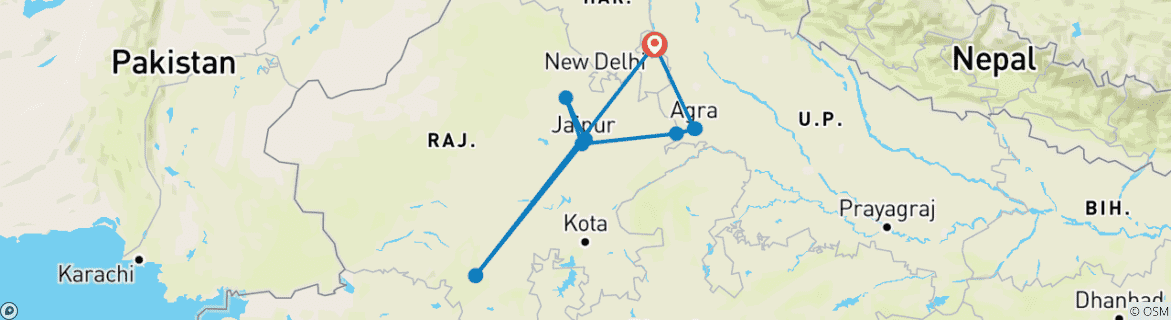 Imagen de un mapa que muestra la ruta del circuito