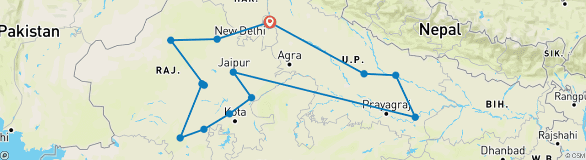 Imagen de un mapa que muestra la ruta del circuito