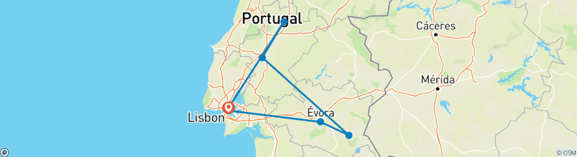 Image d'une carte montrant l'itinéraire du circuit