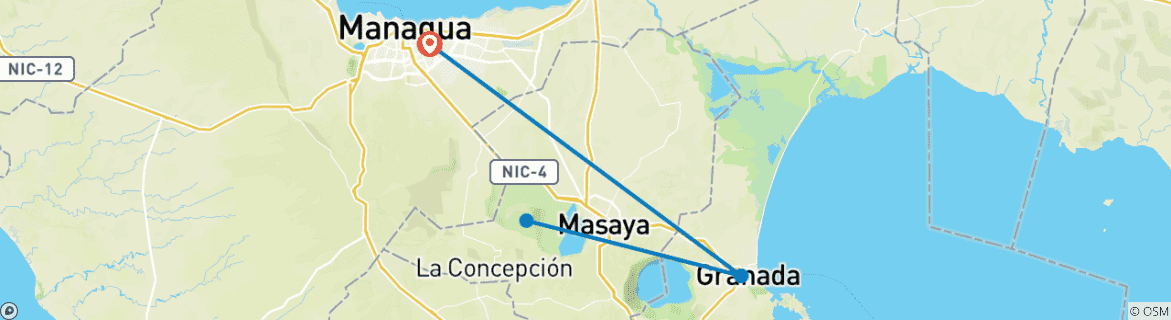 Foto van een kaart met de route van de rondreis