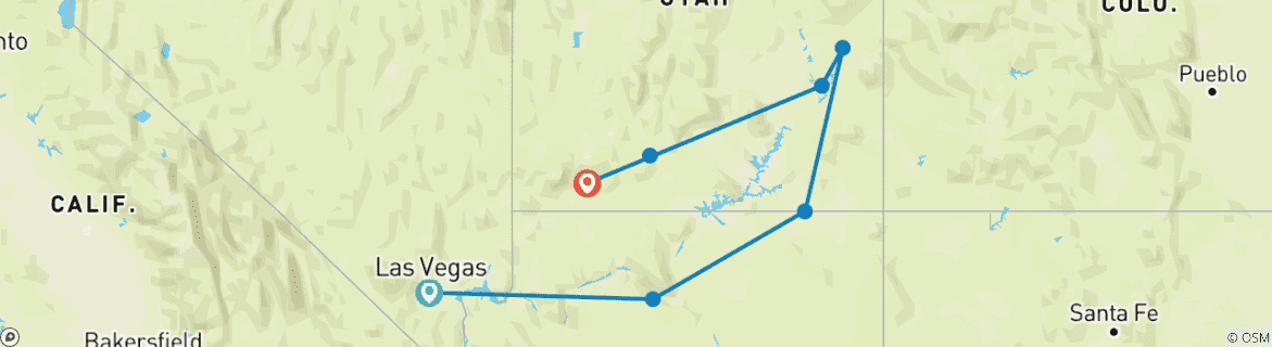 Image d'une carte montrant l'itinéraire du circuit