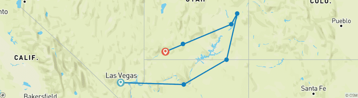 Karte mit der Reiseroute