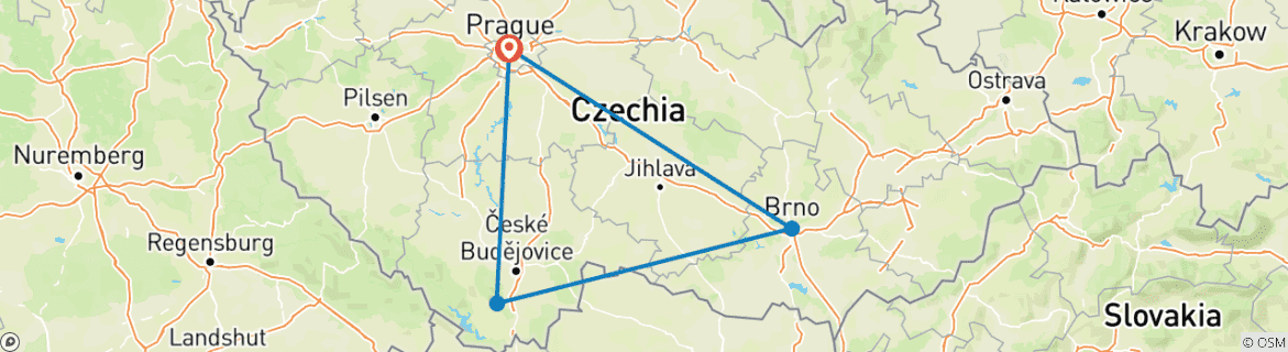 Image d'une carte montrant l'itinéraire du circuit