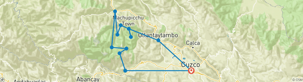 Image d'une carte montrant l'itinéraire du circuit