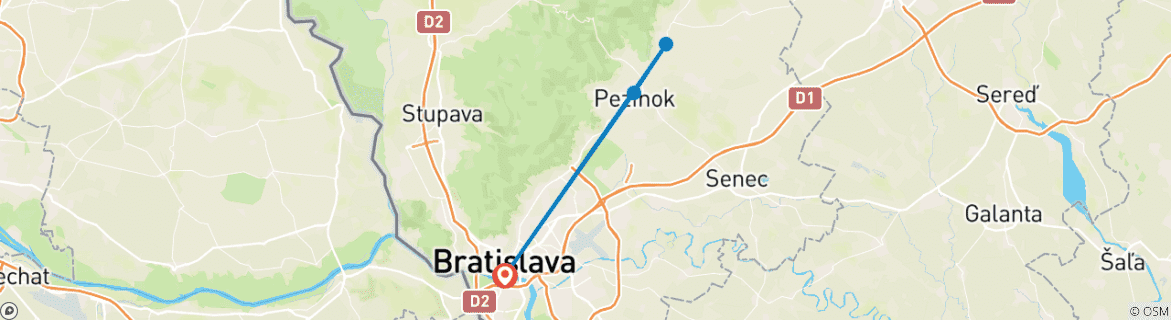 Karte mit der Reiseroute