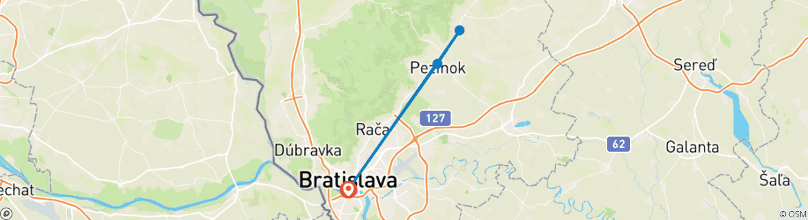 Foto van een kaart met de route van de rondreis