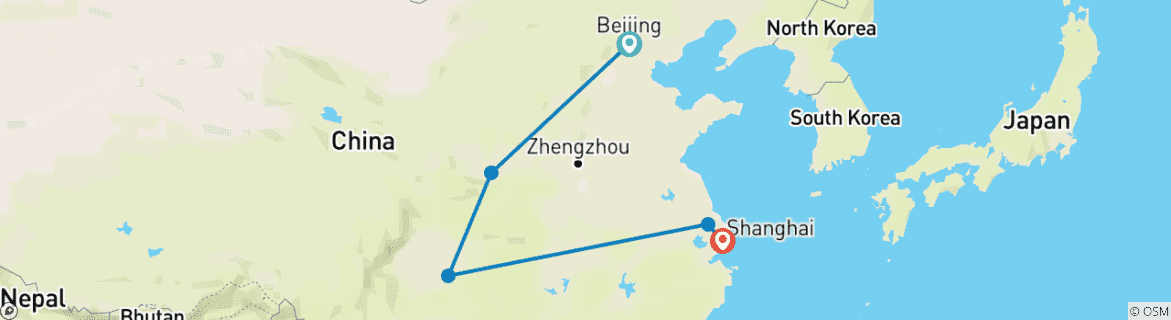 Image d'une carte montrant l'itinéraire du circuit