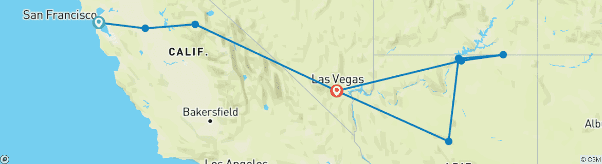 Image d'une carte montrant l'itinéraire du circuit