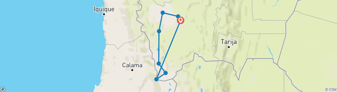 Karte mit der Reiseroute