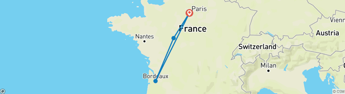 Image d'une carte montrant l'itinéraire du circuit