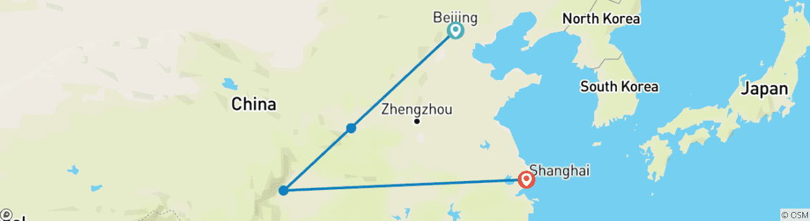 Image d'une carte montrant l'itinéraire du circuit
