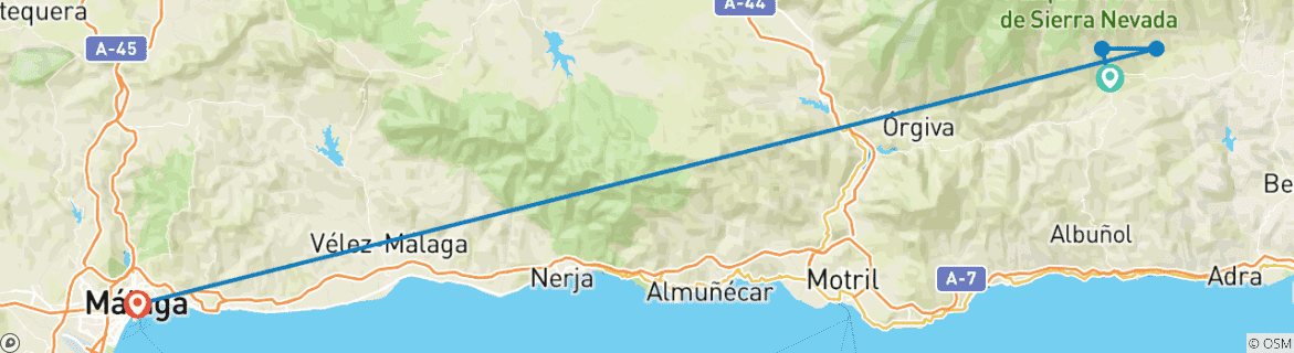 Foto van een kaart met de route van de rondreis