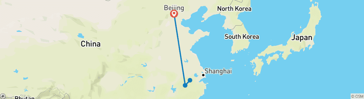 Foto van een kaart met de route van de rondreis