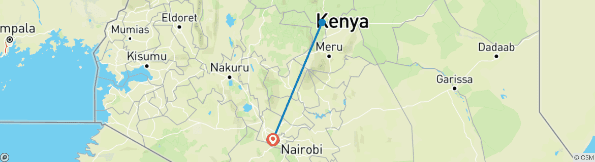 Karte mit der Reiseroute