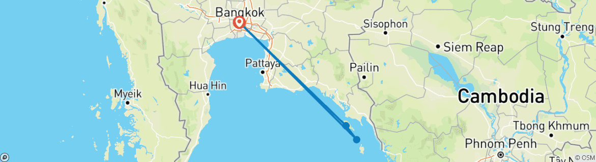 Foto van een kaart met de route van de rondreis