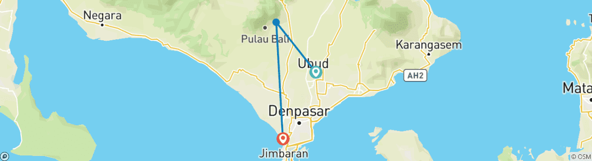 Karte mit der Reiseroute