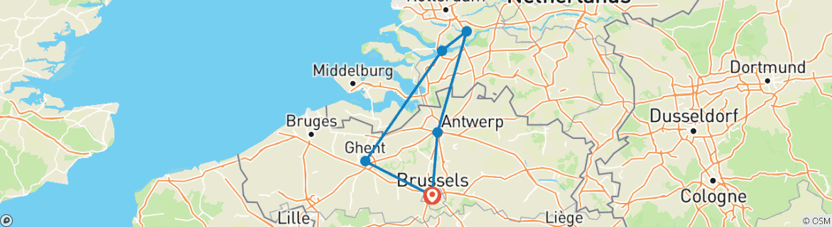 Image d'une carte montrant l'itinéraire du circuit