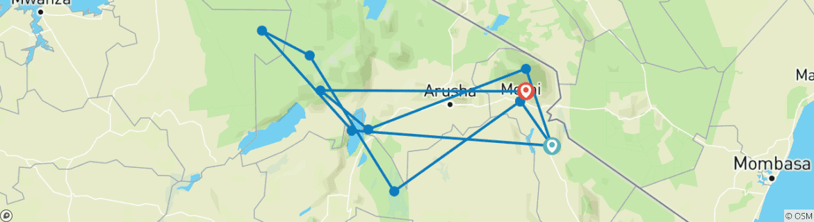 Image d'une carte montrant l'itinéraire du circuit