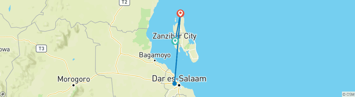 Foto van een kaart met de route van de rondreis