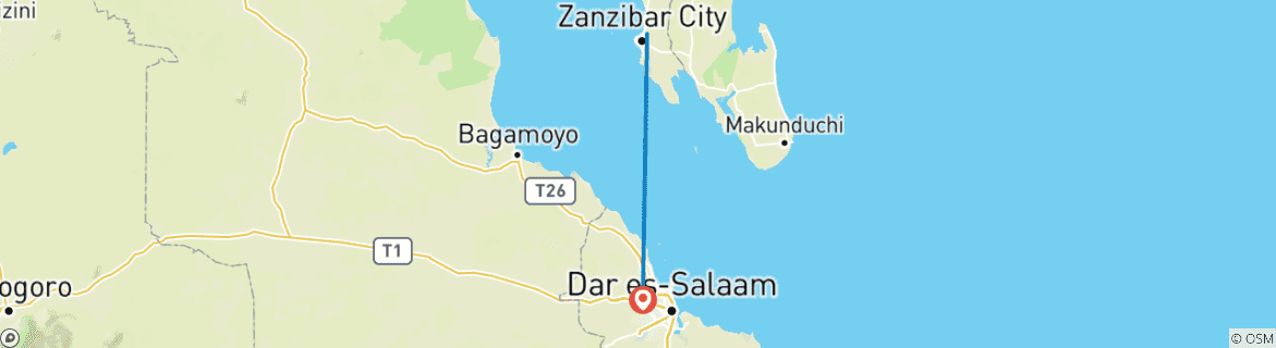 Karte mit der Reiseroute