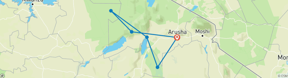 Foto van een kaart met de route van de rondreis