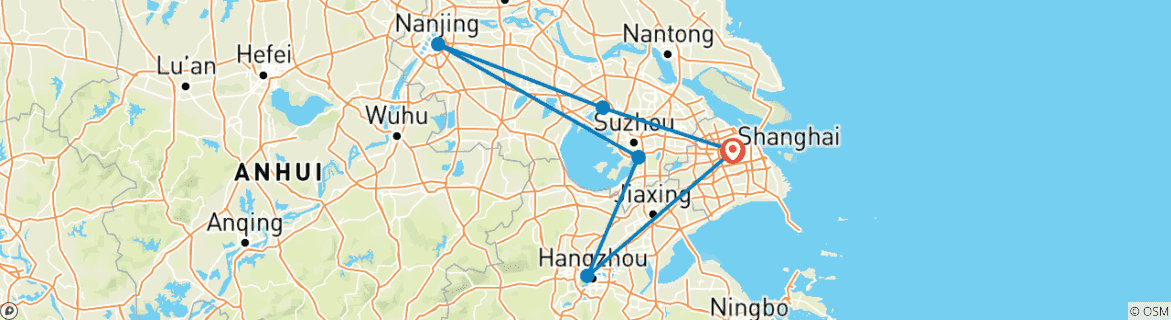 Image d'une carte montrant l'itinéraire du circuit