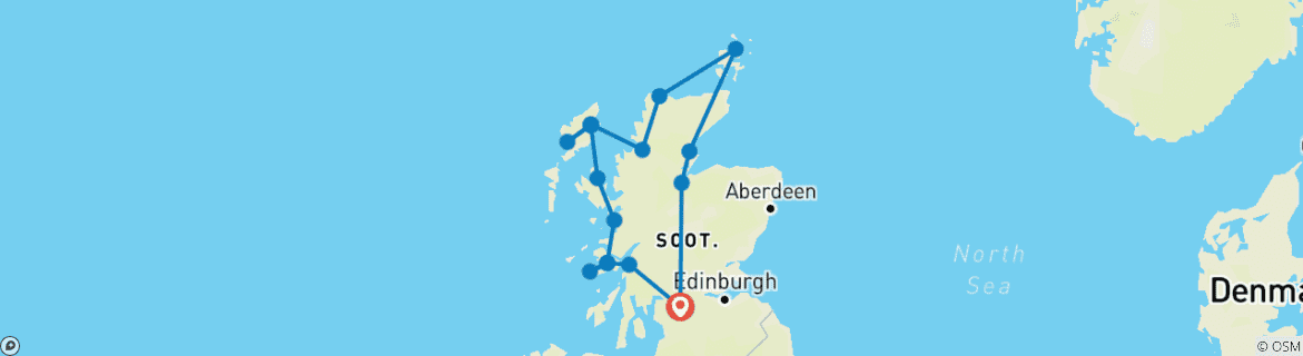 Carte du circuit Côte nord et îles