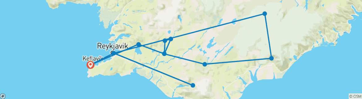 Image d'une carte montrant l'itinéraire du circuit