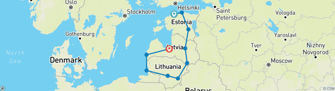 Karte von Ostsee-Abenteuer - 14 Tage