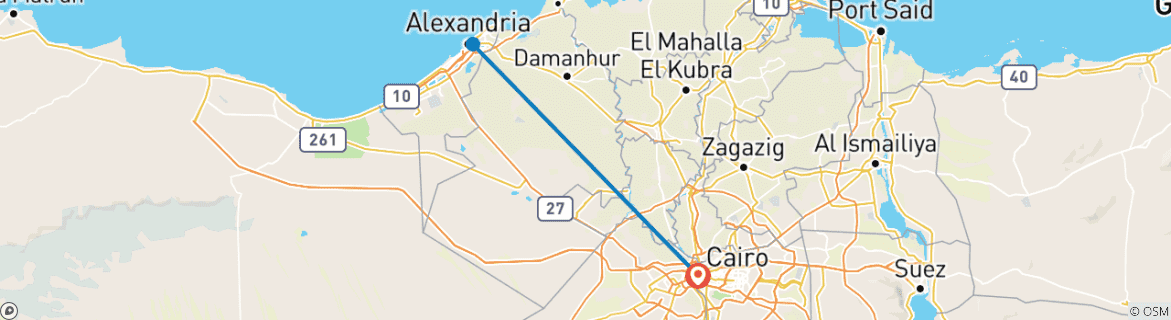 Image d'une carte montrant l'itinéraire du circuit