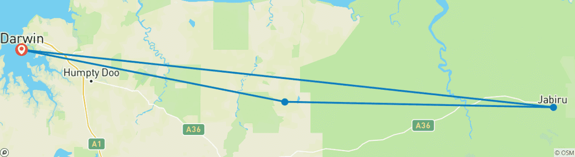 Image d'une carte montrant l'itinéraire du circuit