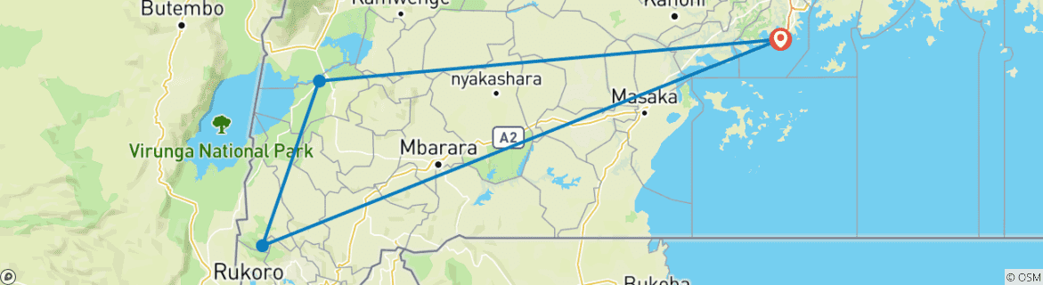 Image d'une carte montrant l'itinéraire du circuit