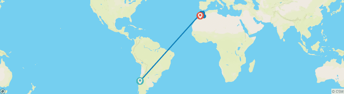 Image d'une carte montrant l'itinéraire du circuit