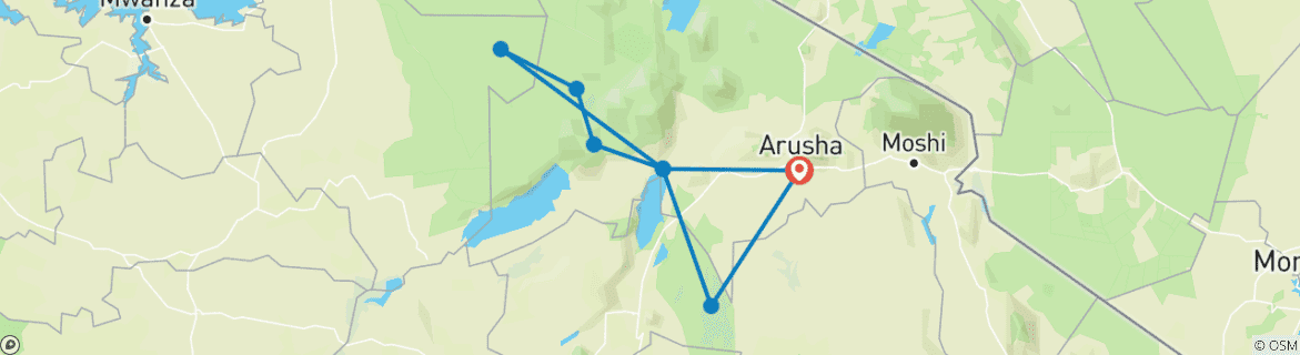 Image d'une carte montrant l'itinéraire du circuit