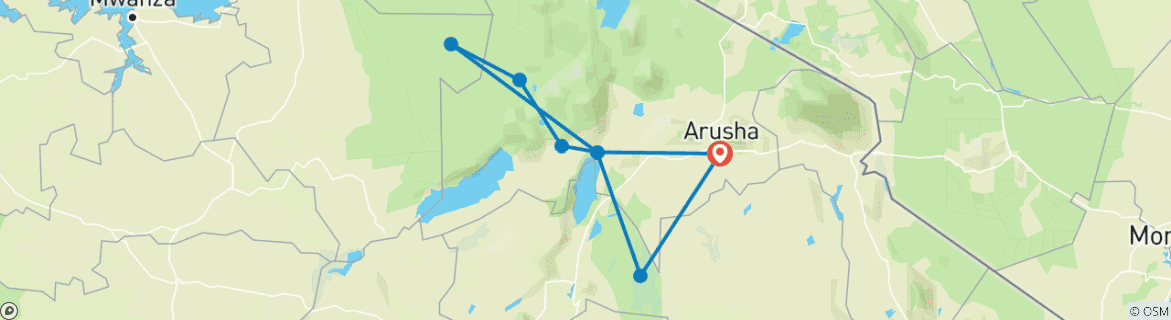 Karte mit der Reiseroute