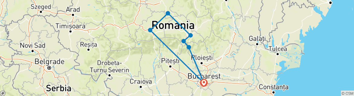 Image d'une carte montrant l'itinéraire du circuit