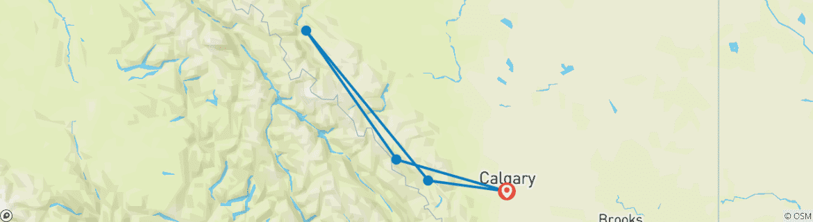 Carte du circuit Grands hôtels des Rocheuses canadiennes : Banff, Jasper et Lake Louise