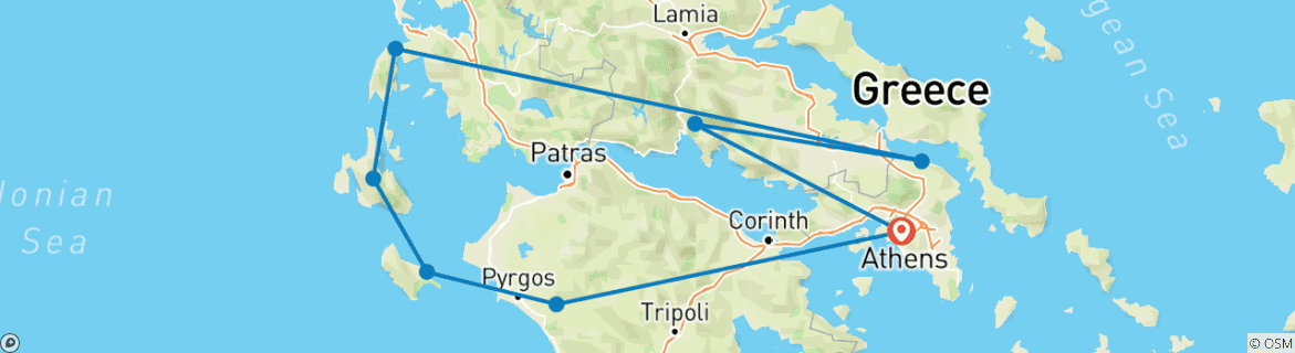 Image d'une carte montrant l'itinéraire du circuit