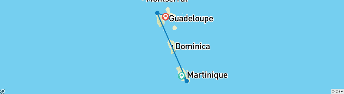 Image d'une carte montrant l'itinéraire du circuit