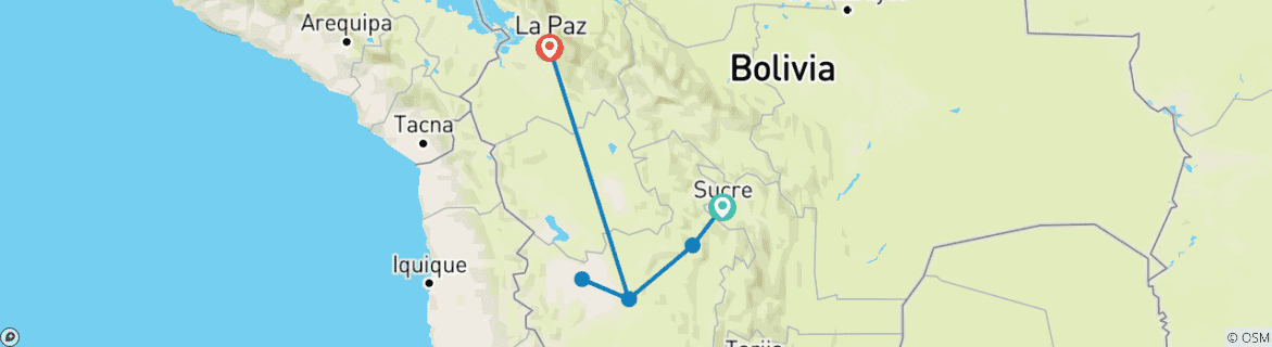 Image d'une carte montrant l'itinéraire du circuit