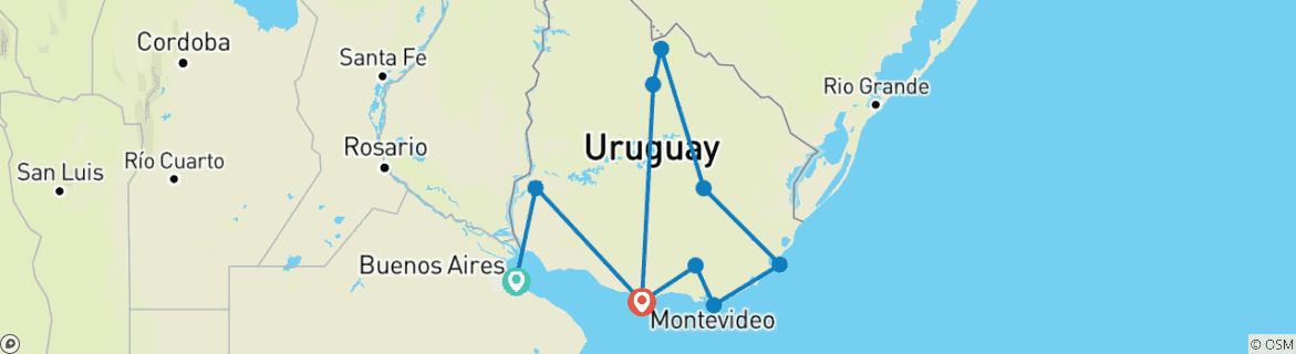 Imagen de un mapa que muestra la ruta del circuito
