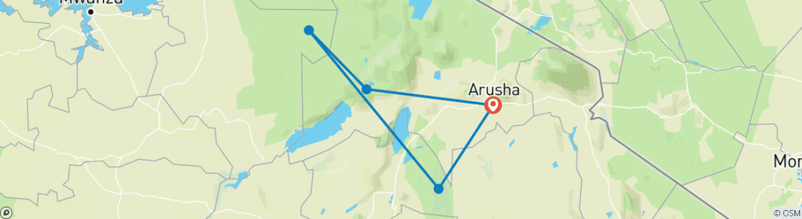 Karte mit der Reiseroute