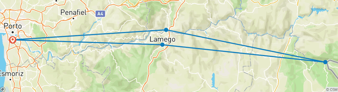 Carte du circuit Croisière tout compris dans la vallée du Douro - Spirit of Chartwell (5 jours)